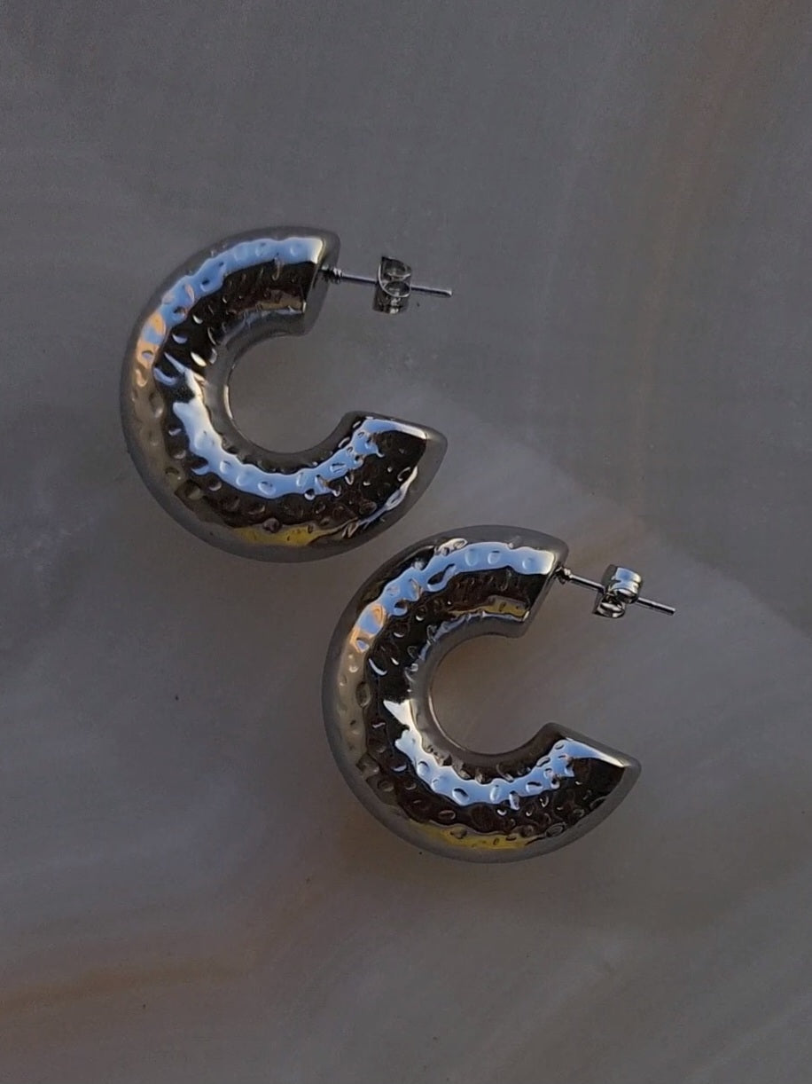 Moon Hoop Earrings