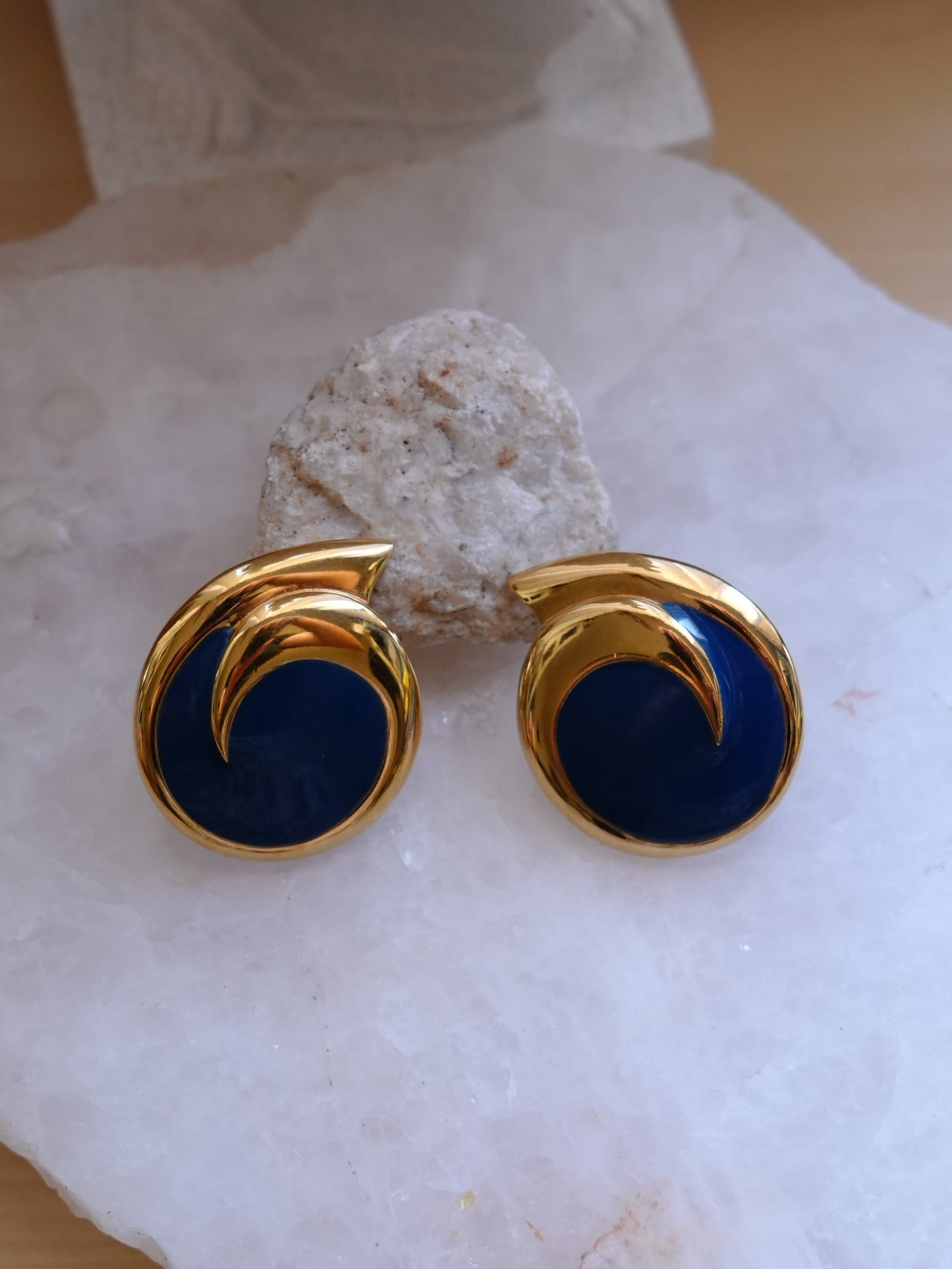 Vintage Monet Navy Earrings