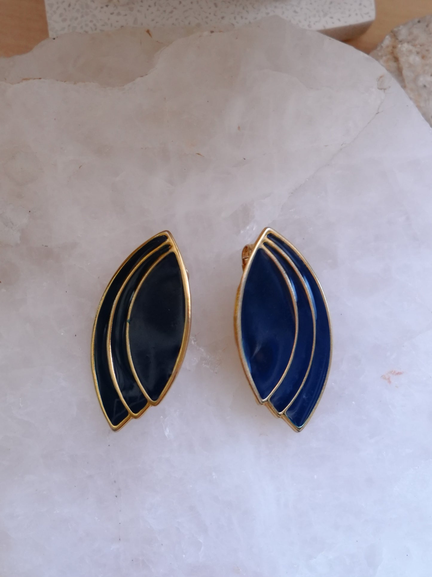 Vintage Navy Blue Earrings