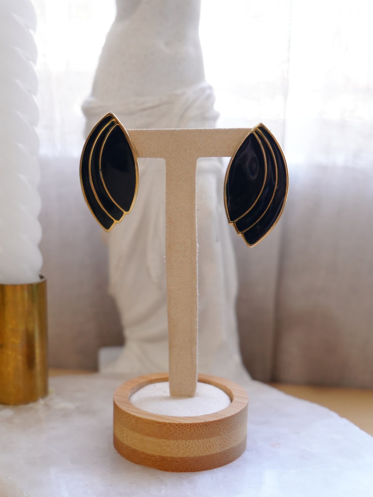 Vintage Navy Blue Earrings