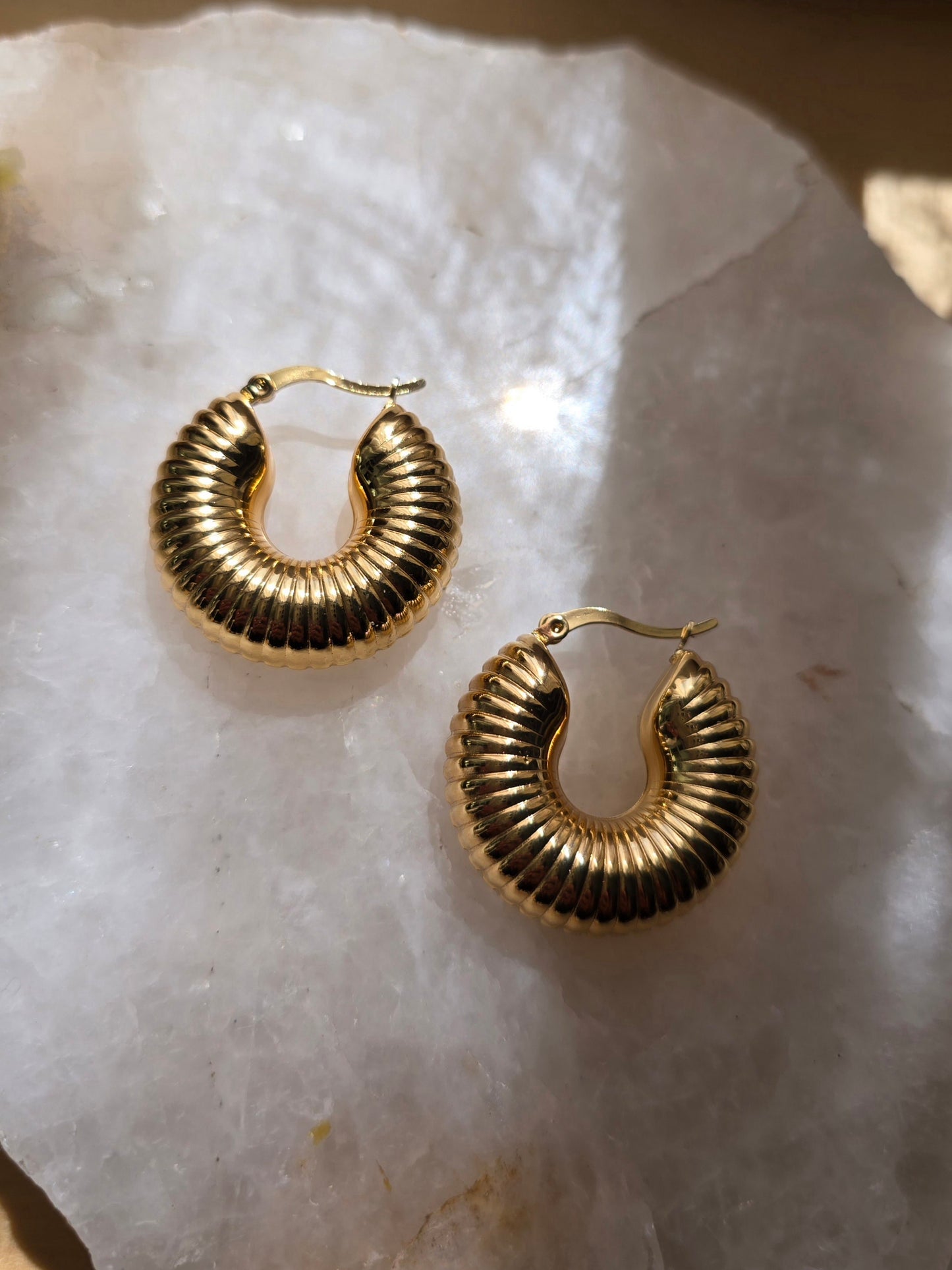 Chunky Gold Hoop Earrings