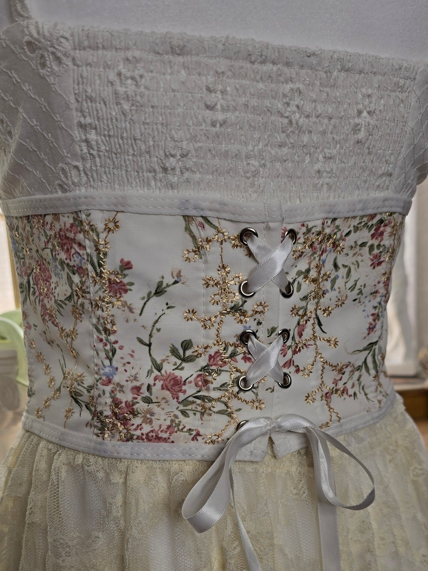 Fairy garden lace up waist corset