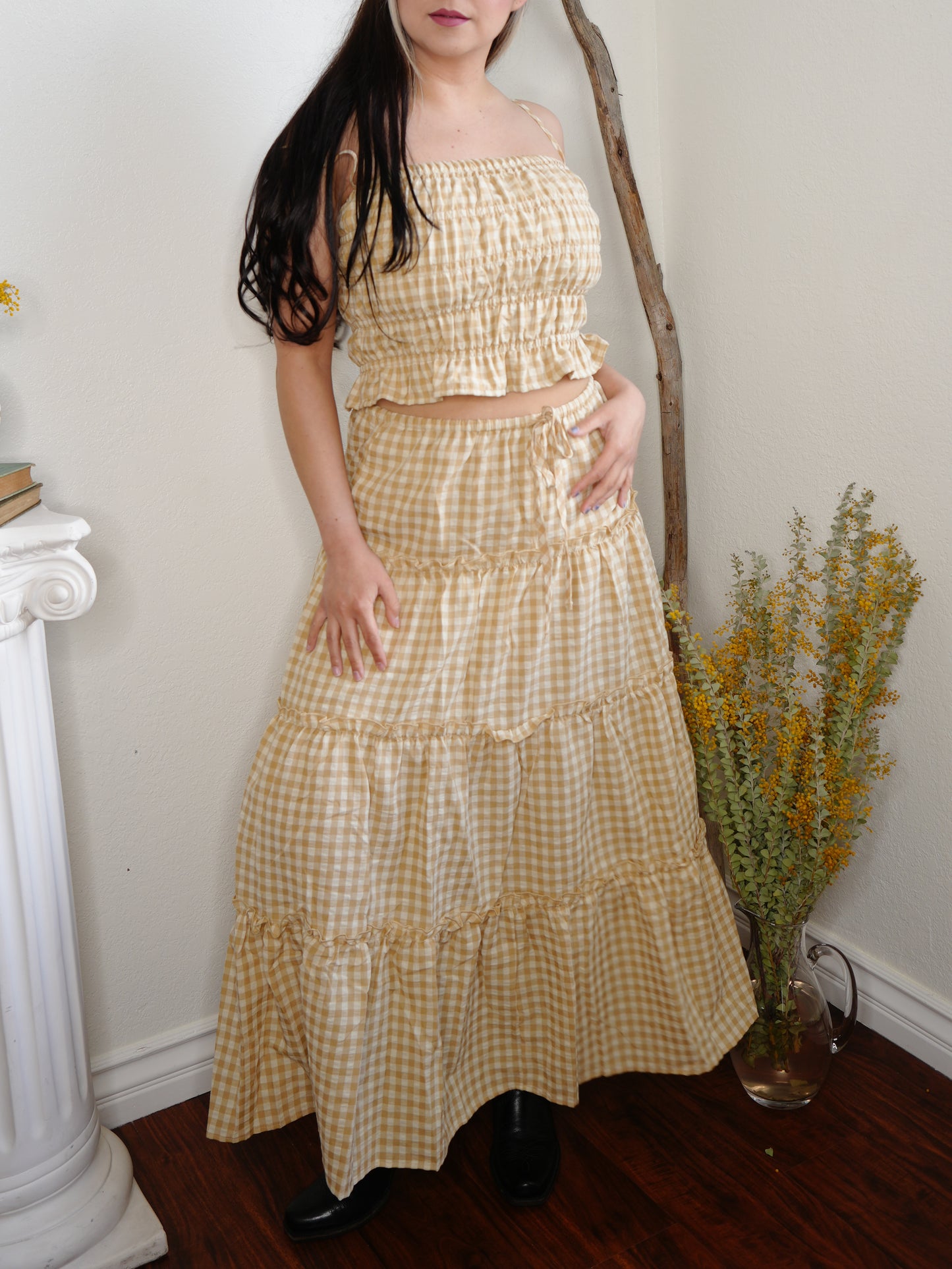 Sunflower gingham set