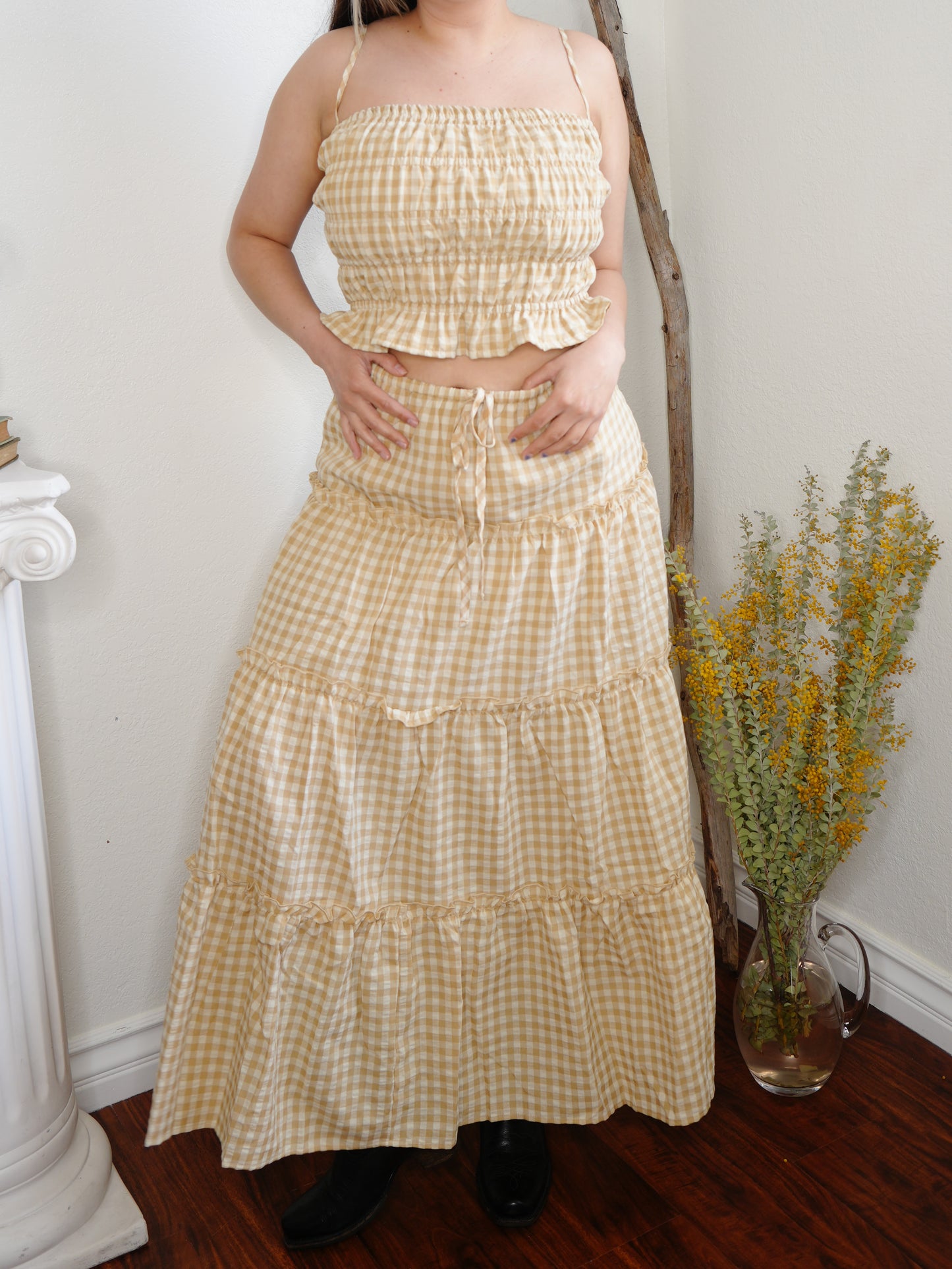Sunflower gingham set