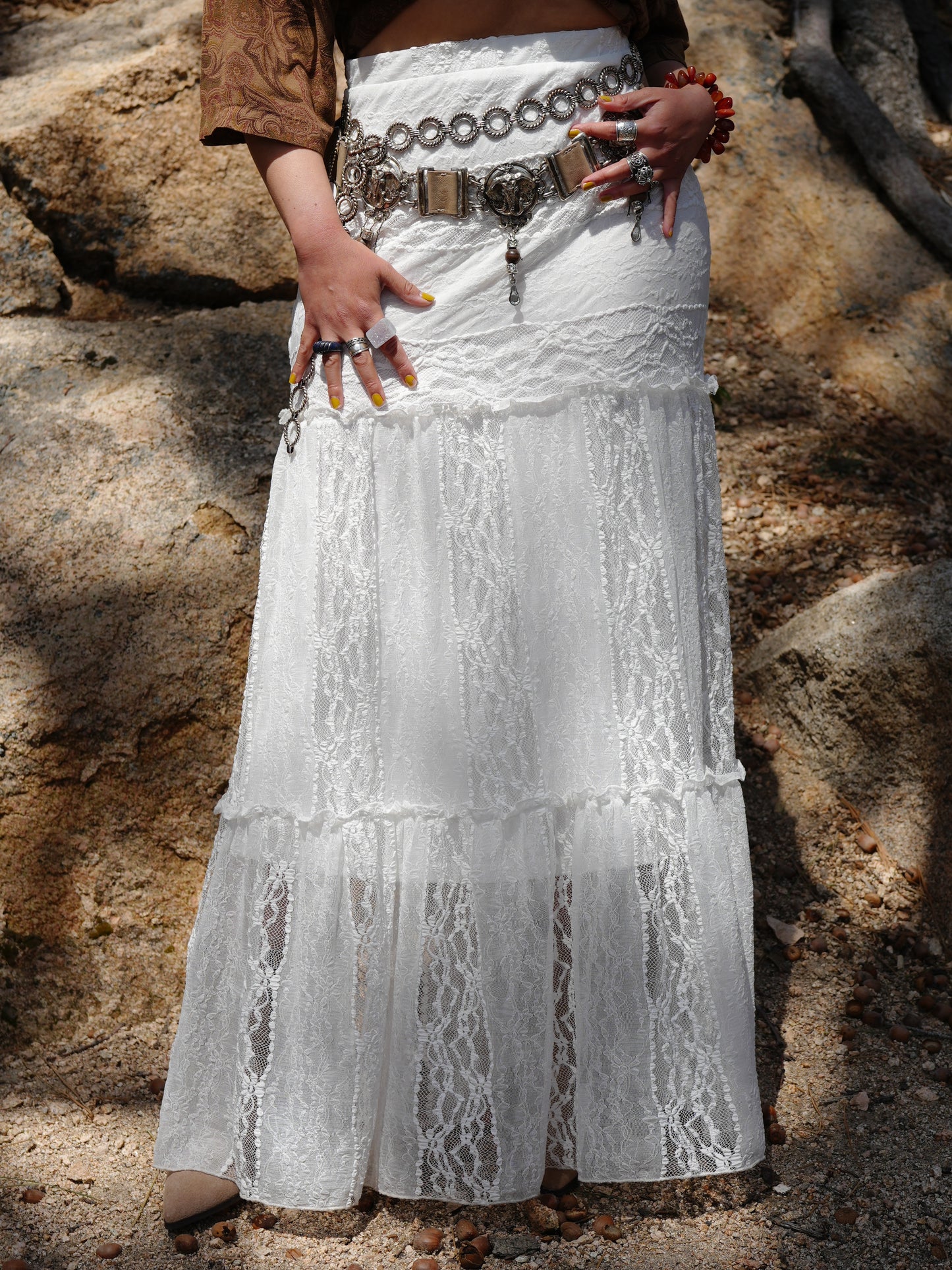 Desert lace maxi skirt