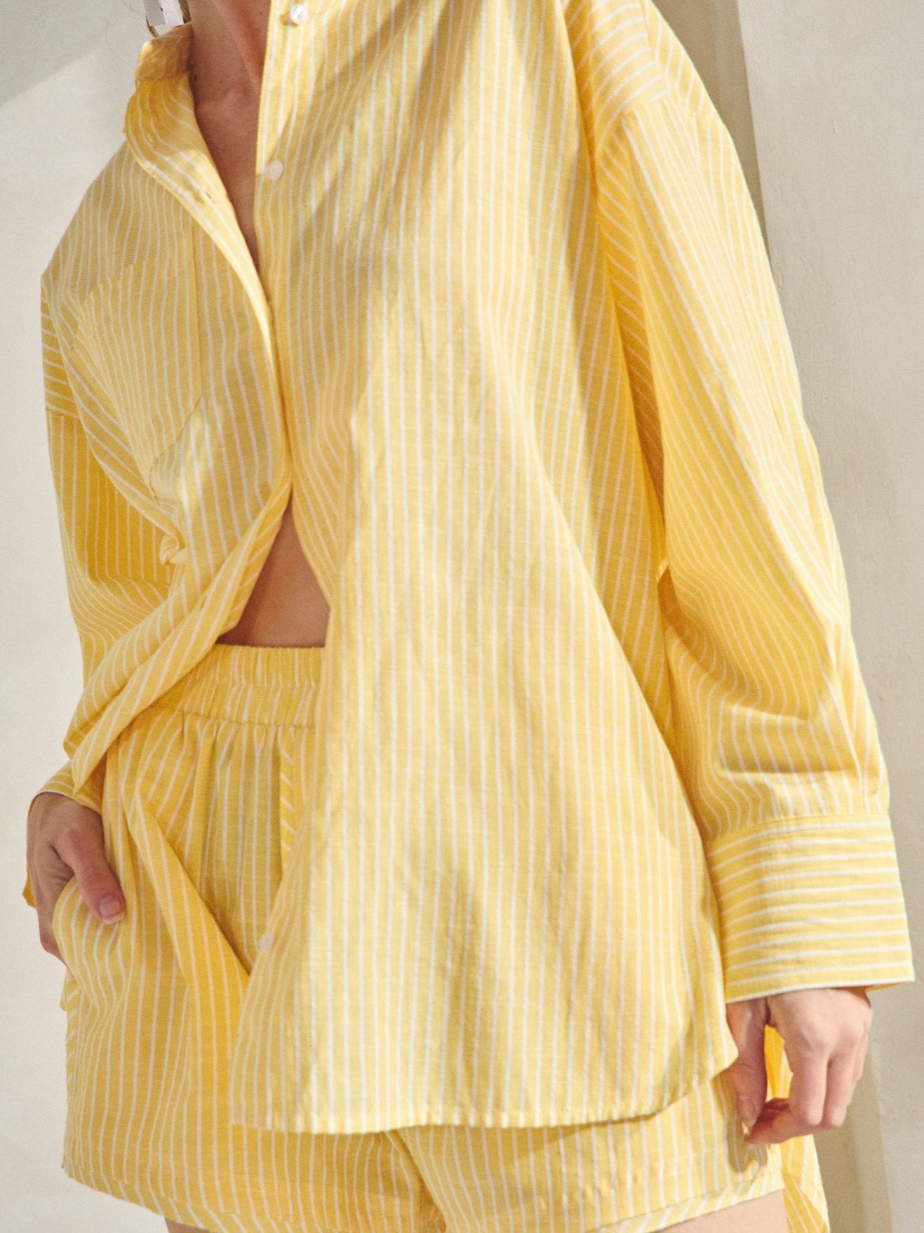 Lemon Drop Oversized Button Down