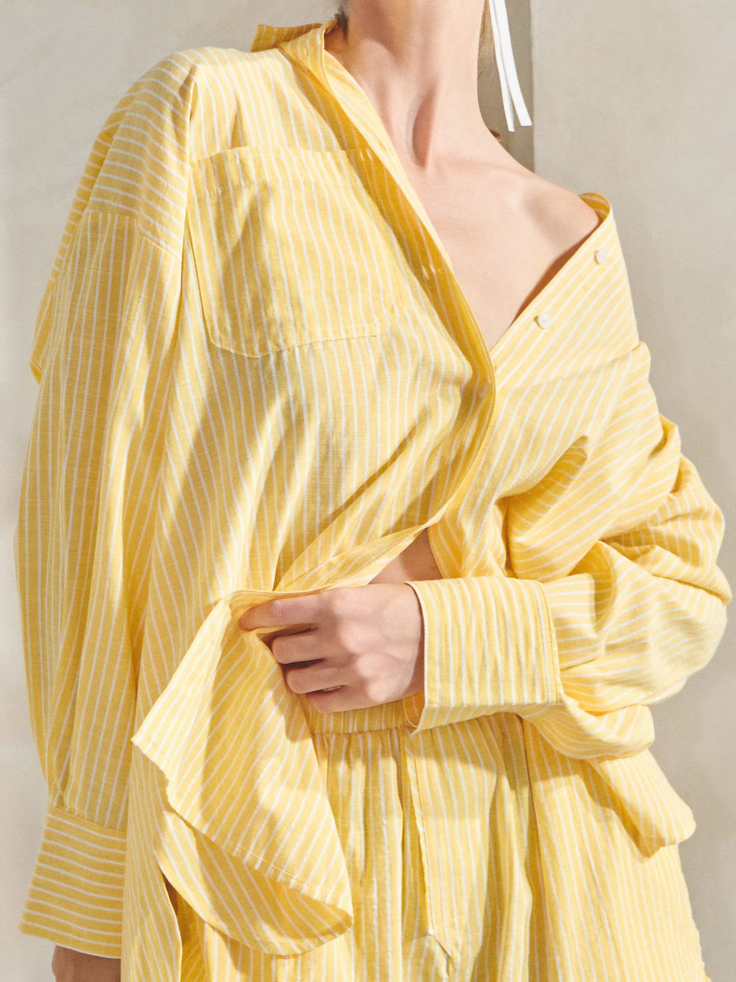 Lemon Drop Oversized Button Down
