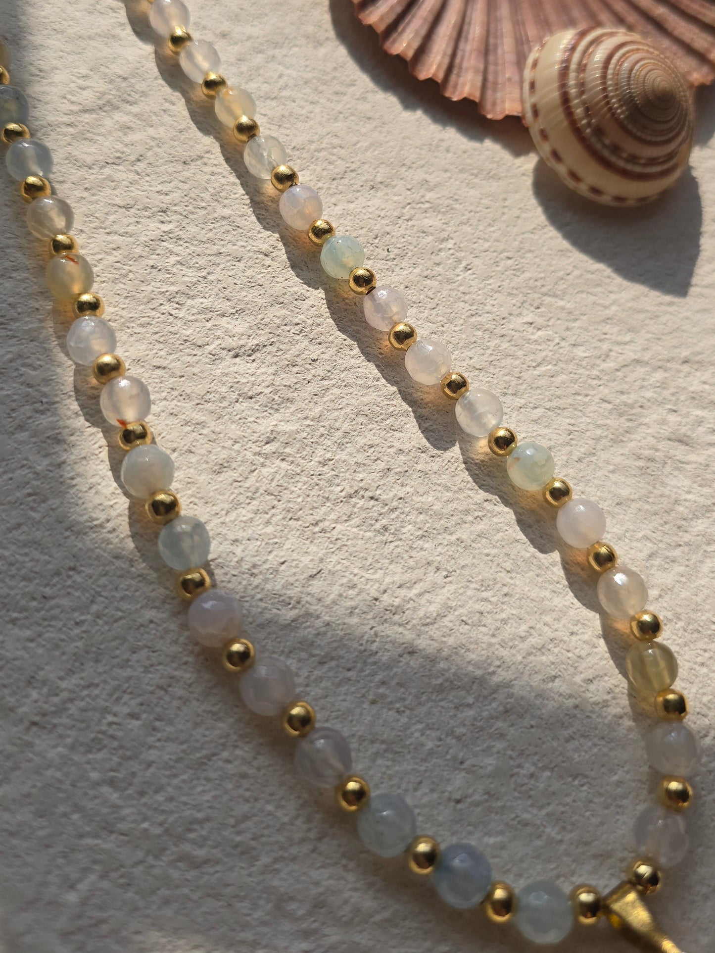 Jade Turbo beaded sea necklace