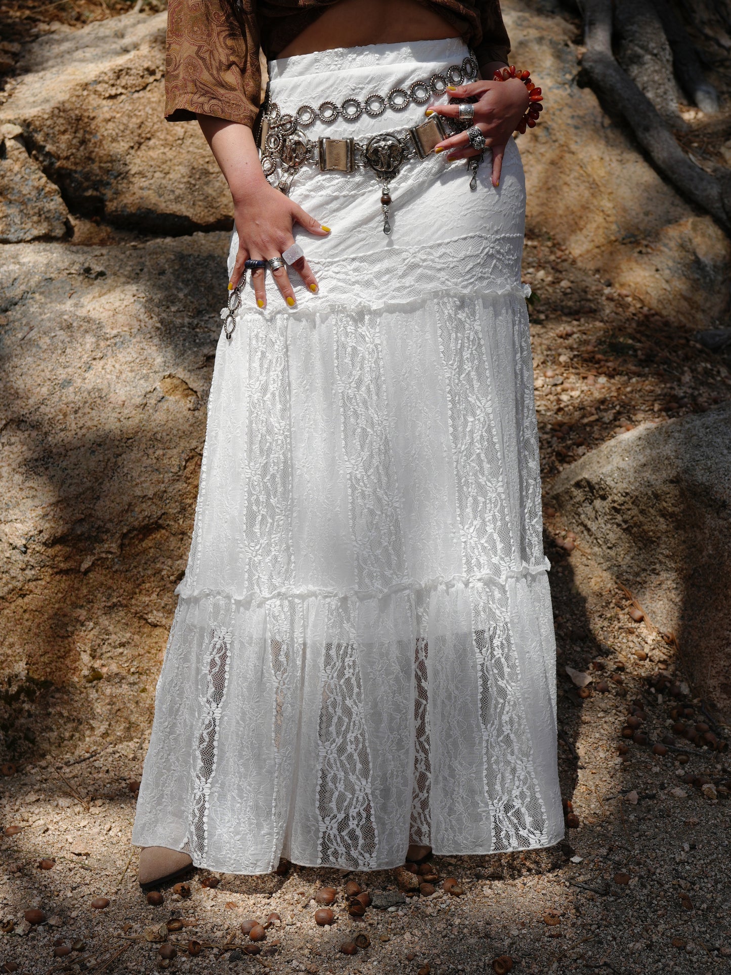 Desert lace maxi skirt