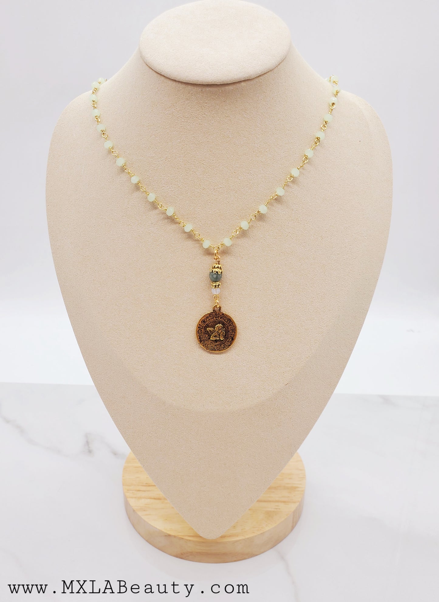 Jade Angel Pendant Necklace