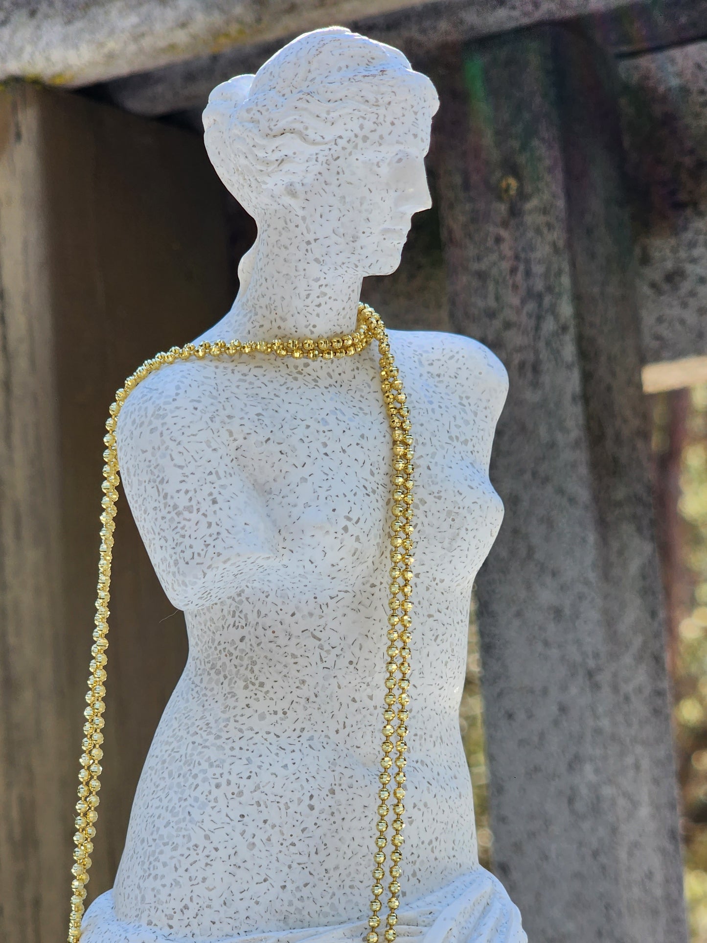 Golden Disco Ball Necklace | Italian Sterling Silver
