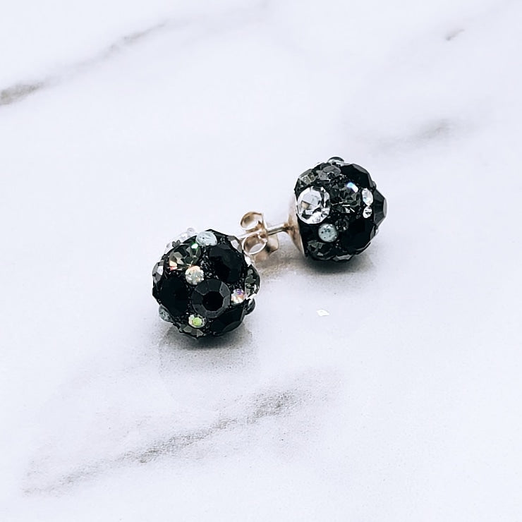 Moon - Silver Crystal Earrings
