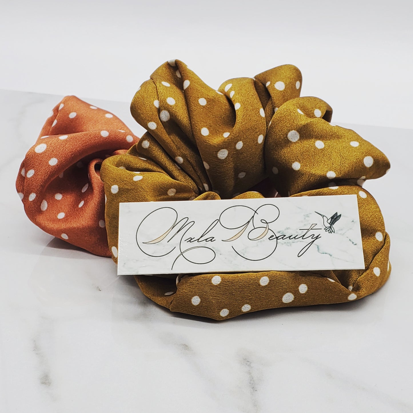2pc. Polka Dot Silky Scrunchie