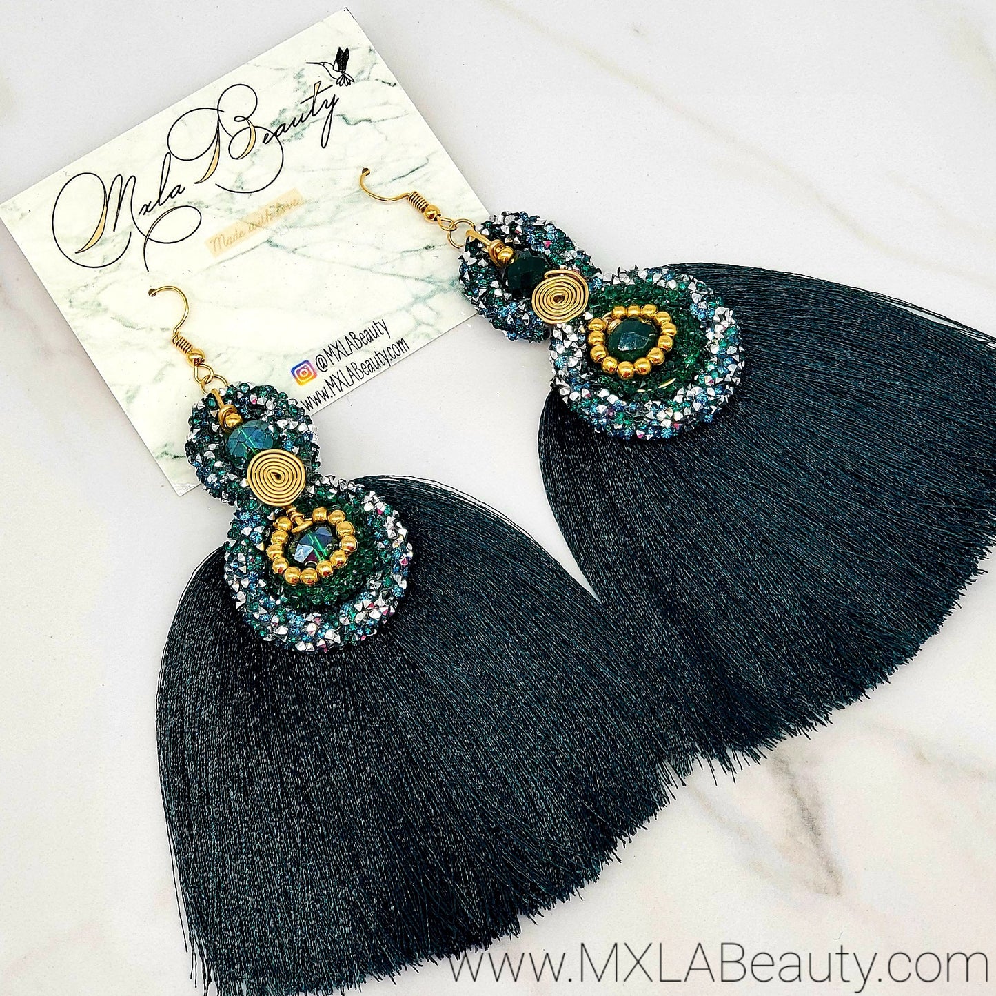 Forest Green Earrings▪︎ Gold Plated