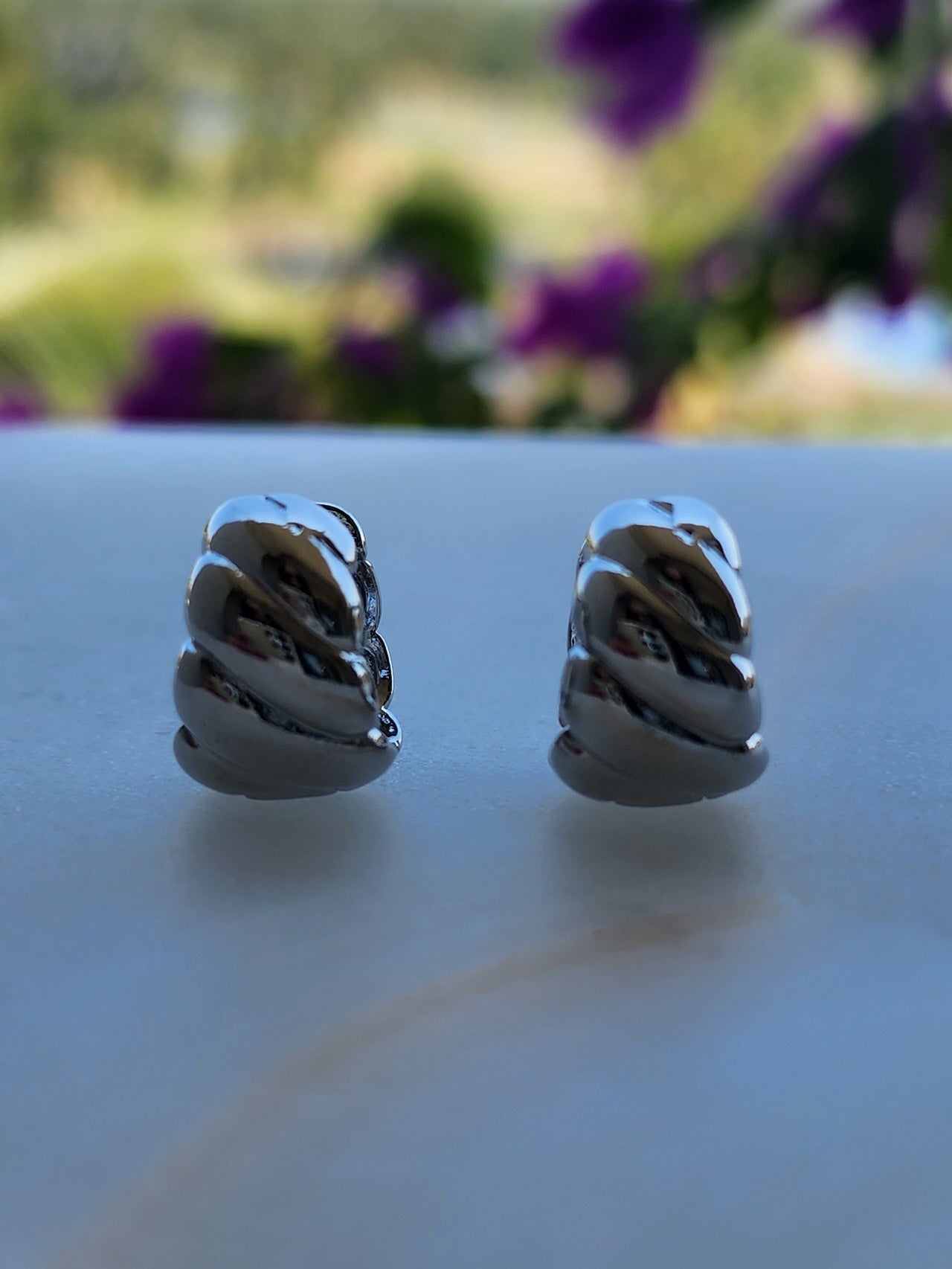 Poppy Silver Earringss