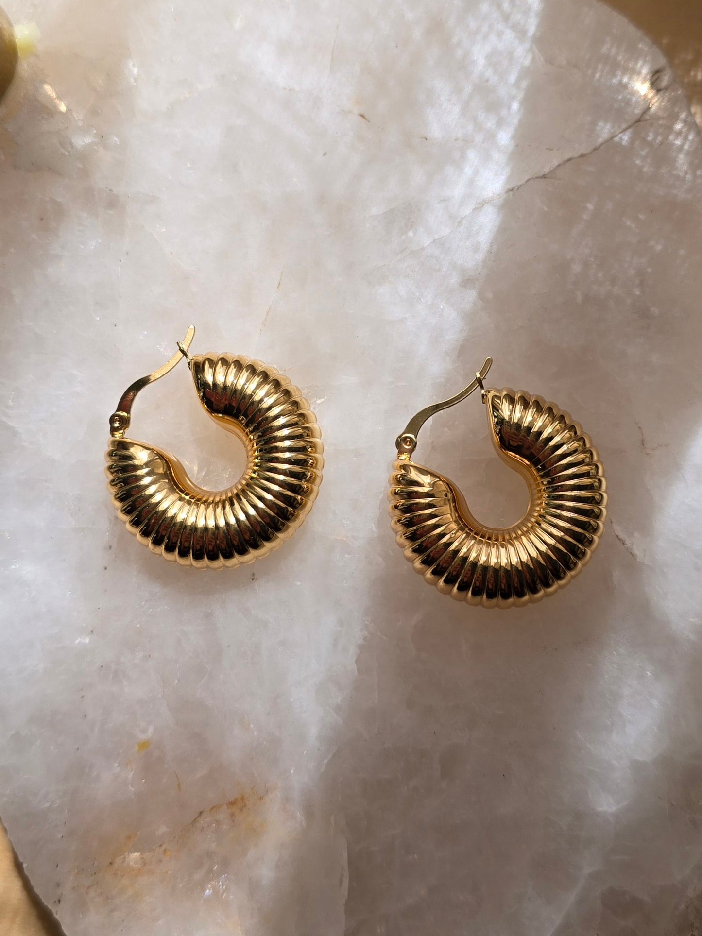 Chunky Gold Hoop Earrings