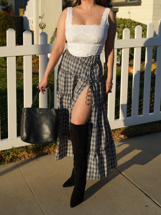 Plaid maxi skirt