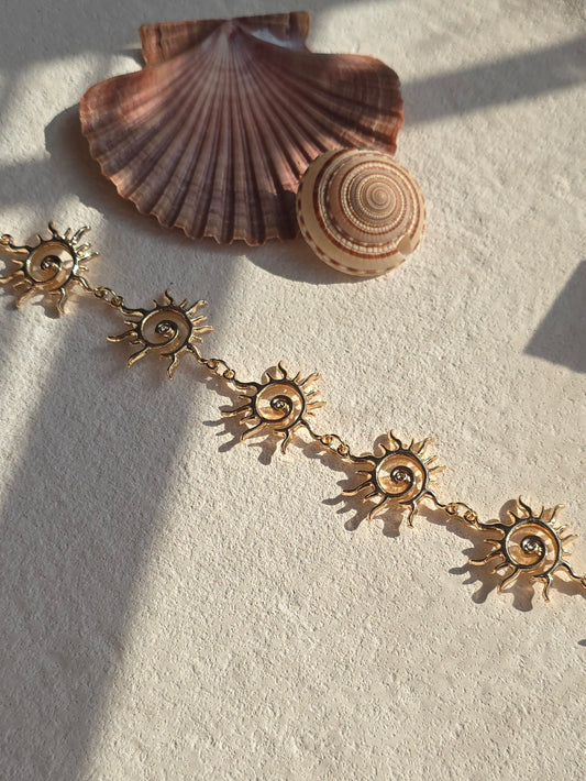 Sun rays waist chain