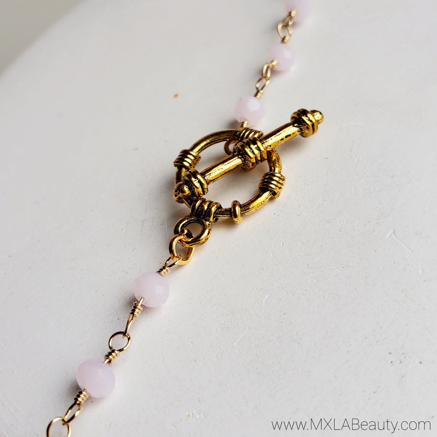 Rose Quatrz + Jade Pendant Necklace
