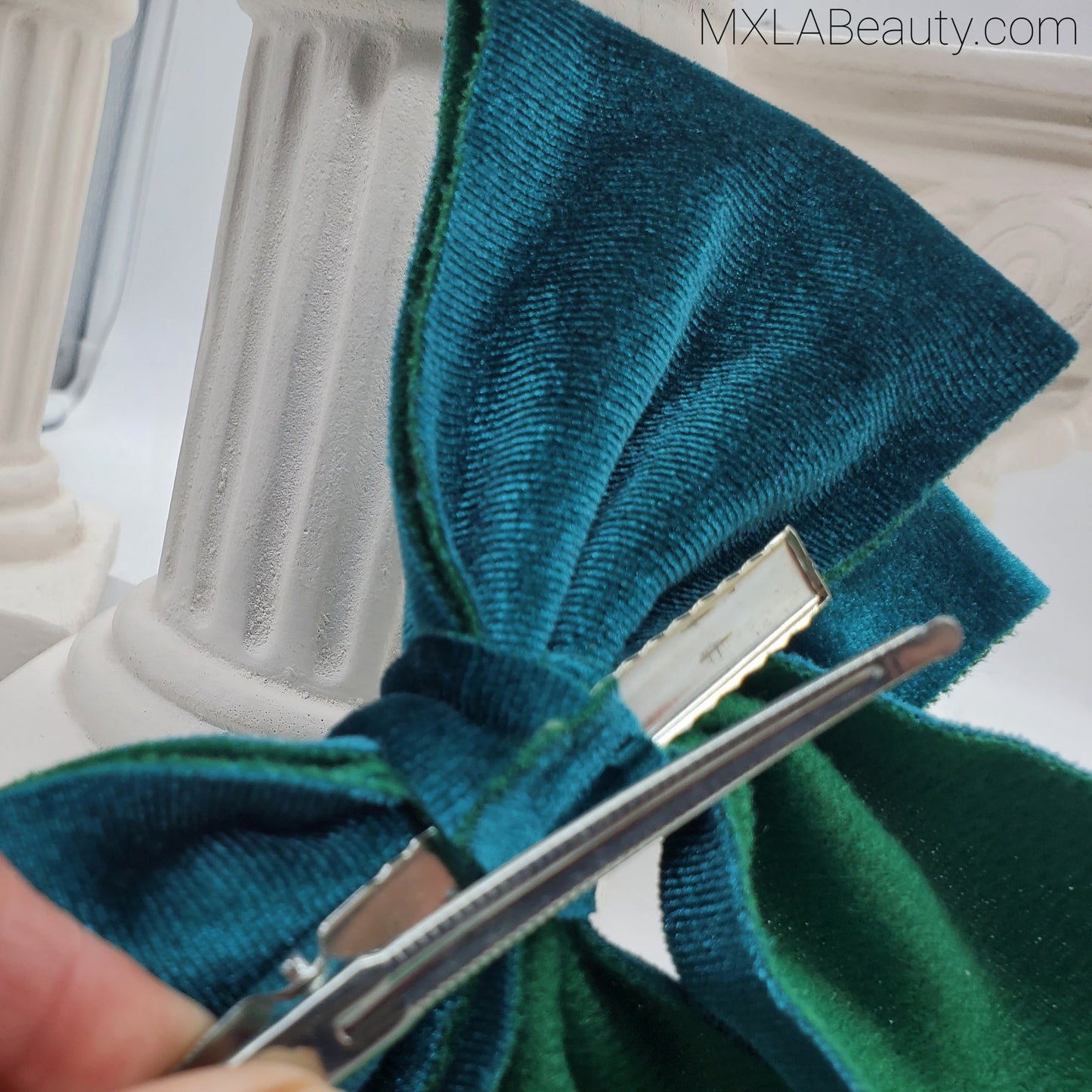 Velvet Love Hair Bow| Teal