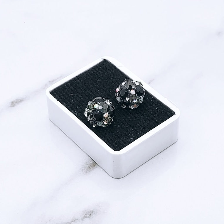 Moon - Silver Crystal Earrings